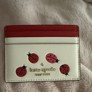 Kate Spade Red and Cream Ladybug Card Holder
